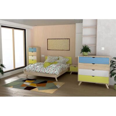ABC MEUBLES - Viking - Pin massif - 1 tiroir - Nightstand - Publicité ABC MEUBLES - Viking - Pin massif - 1 tiroir - Nightstand - Publicité