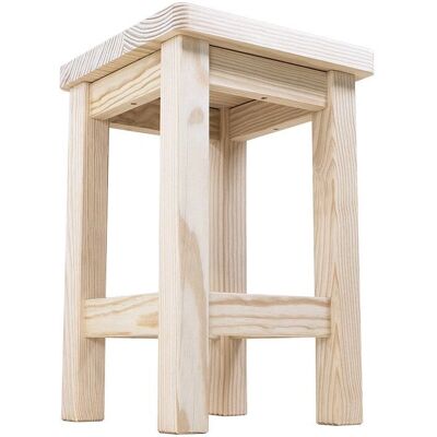 ABC MEUBLES Sgabello in Legno - Naturale, Bianco, Nero - 46cm - Sgabello ABC MEUBLES Sgabello in Legno - Naturale, Bianco, Nero - 46cm - Sgabello