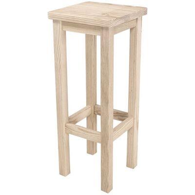 ABC MEUBLES Sgabello da bar in legno grezzo - Supporta 150kg - 80cm / 46cm ABC MEUBLES Sgabello da bar in legno grezzo - Supporta 150kg - 80cm / 46cm