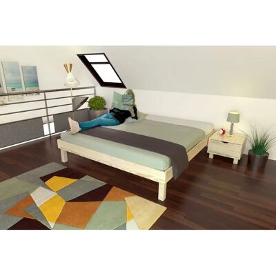 ABC MEUBLES Queen Size Bett - Massivholz - Stabile Unterstützung - Umweltfreundliche Oberfläche ABC MEUBLES Queen Size Bett - Massivholz - Stabile Unterstützung - Umweltfreundliche Oberfläche