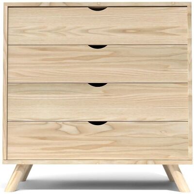 ABC MEUBLES Commode Scandinave en Bois Viking - Vernis Naturel - Commode - Publicité ABC MEUBLES Commode Scandinave en Bois Viking - Vernis Naturel - Commode - Publicité