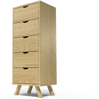 ABC MEUBLES Viking Commode Scandinave 5 Tiroirs - Chambre - Publicité ABC MEUBLES Viking Commode Scandinave 5 Tiroirs - Chambre - Publicité