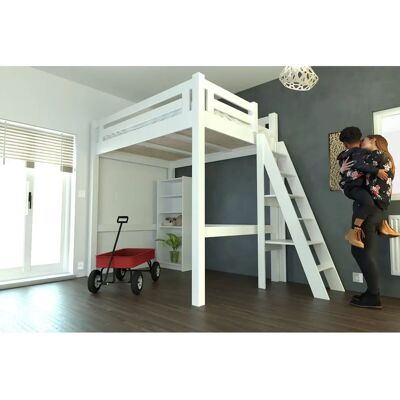 ABC MEUBLES Letto a Mezzanine Bianco 120x200 con Altezza Regolabile ABC MEUBLES Letto a Mezzanine Bianco 120x200 con Altezza Regolabile
