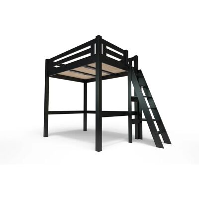 ABC MEUBLES Hochbett - Höhenverstellbar - Schwarz - 120x200 ABC MEUBLES Hochbett - Höhenverstellbar - Schwarz - 120x200