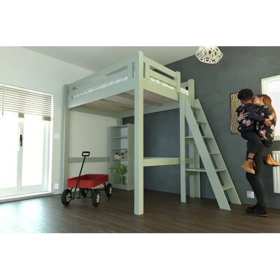 ABC MEUBLES Lit Mezzanine - Hauteur réglable - 160x200 - Gris - Mobilier adulte - Publicité ABC MEUBLES Lit Mezzanine - Hauteur réglable - 160x200 - Gris - Mobilier adulte - Publicité
