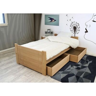 Letto in Faggio 90x190 ABC MEUBLES - Design francese moderno Letto in Faggio 90x190 ABC MEUBLES - Design francese moderno