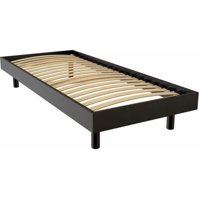 ABC MEUBLES Landes Bettgestell - 80x190 - Schwarz ABC MEUBLES Landes Bettgestell - 80x190 - Schwarz