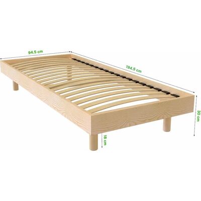 ABC MEUBLES Sommier Landes Pin Kit Noé - 90x190 - Sommier à lattes - Publicité ABC MEUBLES Sommier Landes Pin Kit Noé - 90x190 - Sommier à lattes - Publicité