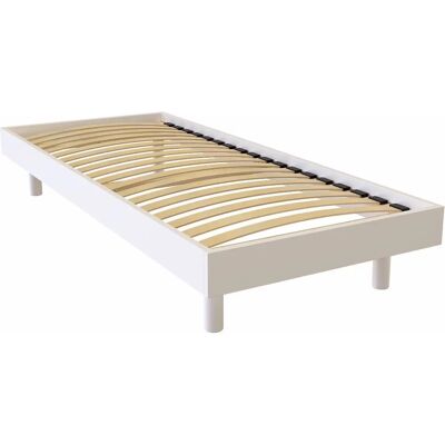 Rete letto ABC MEUBLES - 90x200 - Bianco - Pino massiccio Landes - Supporta 120kg Rete letto ABC MEUBLES - 90x200 - Bianco - Pino massiccio Landes - Supporta 120kg