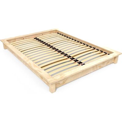 ABC MEUBLES Lit futon bois massif - Design épuré - 140x190 - Publicité ABC MEUBLES Lit futon bois massif - Design épuré - 140x190 - Publicité