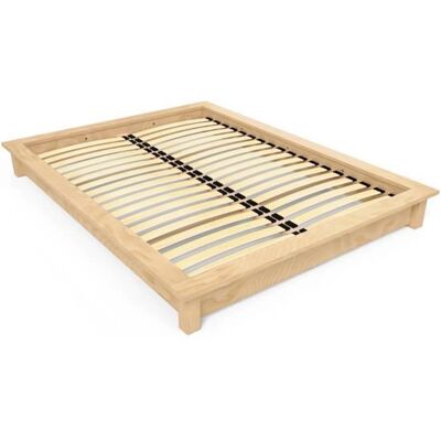 ABC MEUBLES Lit Futon Double en Bois Massif - Design Moderne et Simple - Publicité ABC MEUBLES Lit Futon Double en Bois Massif - Design Moderne et Simple - Publicité