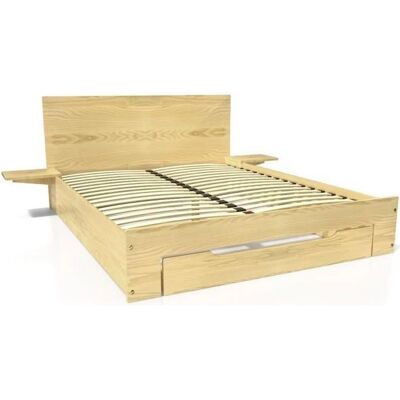 ABC MEUBLES Lit en pin 140x190 - Bois, Écologique, Adulte - Publicité ABC MEUBLES Lit en pin 140x190 - Bois, Écologique, Adulte - Publicité