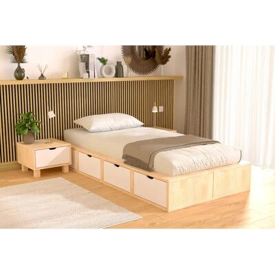 Letto ABC MEUBLES 90x200 con Cubi e Cassetti - Risparmio Spazio Letto ABC MEUBLES 90x200 con Cubi e Cassetti - Risparmio Spazio