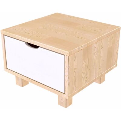 ABC MEUBLES Comodino legno naturale/bianco - Comodino ABC MEUBLES Comodino legno naturale/bianco - Comodino