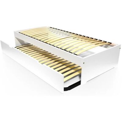 ABC MEUBLES Holz-Gestellbett mit Schublade - Platzsparend, Modern ABC MEUBLES Holz-Gestellbett mit Schublade - Platzsparend, Modern