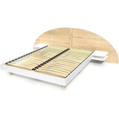 ABC MEUBLES Kiefernbett mit Nachttischen - 140x200 - Modernes Design ABC MEUBLES Kiefernbett mit Nachttischen - 140x200 - Modernes Design