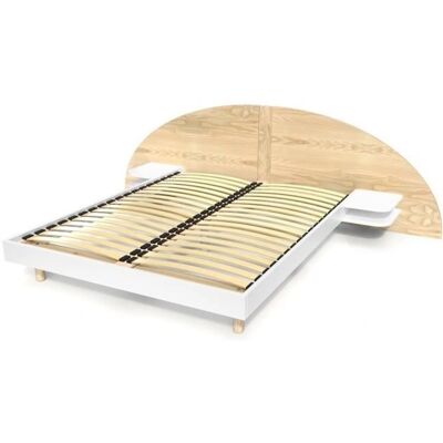 ABC MEUBLES Bett 160x200 aus Kiefernholz mit Nachttischen - Holz, Umweltfreundliche Oberfläche ABC MEUBLES Bett 160x200 aus Kiefernholz mit Nachttischen - Holz, Umweltfreundliche Oberfläche