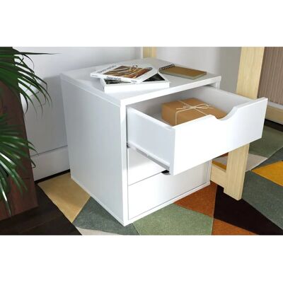 ABC MEUBLES Cassettiera in legno massello bianca - 3 cassetti ABC MEUBLES Cassettiera in legno massello bianca - 3 cassetti