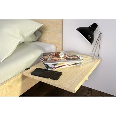 ABC MEUBLES Mensola Notte - Legno - Stabile e Facile da Installare - Piccolo Spazio ABC MEUBLES Mensola Notte - Legno - Stabile e Facile da Installare - Piccolo Spazio