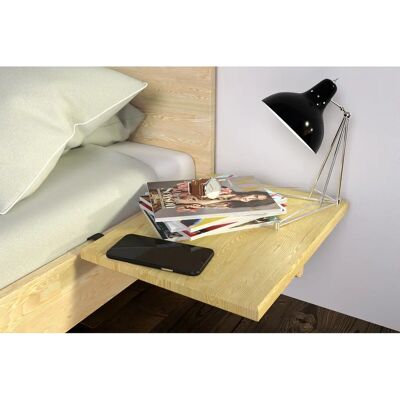 ABC MEUBLES - Table de chevet suspendue bois - 40x30cm - Miel - Nightstand - Publicité ABC MEUBLES - Table de chevet suspendue bois - 40x30cm - Miel - Nightstand - Publicité