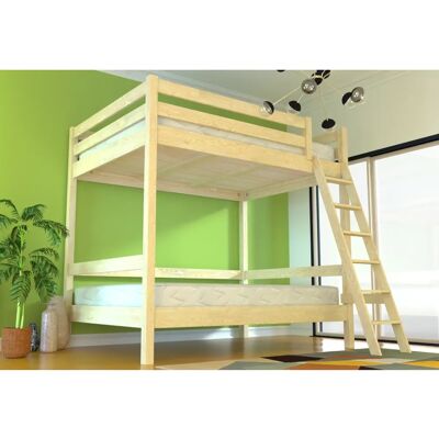 ABC MEUBLES Lit superposé adulte Sylvia 160x200 Vernis Naturel - Lit superposé - Publicité ABC MEUBLES Lit superposé adulte Sylvia 160x200 Vernis Naturel - Lit superposé - Publicité