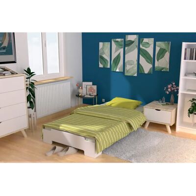 ABC MEUBLES Letto Impilabile 80x200 - Pino Massiccio - Risparmio Spazio - Tipo di Letto ABC MEUBLES Letto Impilabile 80x200 - Pino Massiccio - Risparmio Spazio - Tipo di Letto