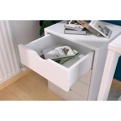 ABC MEUBLES Weiß 4-Schubladen Massivholz Schubladenschrank - Schubladenschrank ABC MEUBLES Weiß 4-Schubladen Massivholz Schubladenschrank - Schubladenschrank