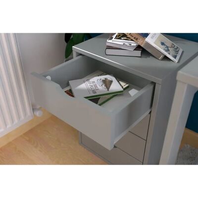 ABC MEUBLES Caisson à 4 tiroirs en bois massif gris - Meuble de rangement - Publicité ABC MEUBLES Caisson à 4 tiroirs en bois massif gris - Meuble de rangement - Publicité