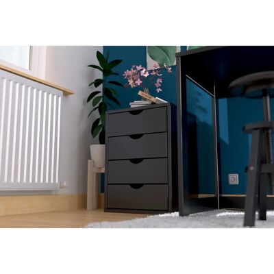 ABC MEUBLES Armoire à tiroirs en bois massif noir - Rangement durable & écologique - Publicité ABC MEUBLES Armoire à tiroirs en bois massif noir - Rangement durable & écologique - Publicité