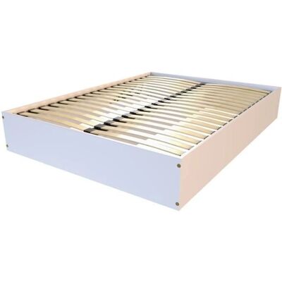 ABC MEUBLES Bett mit Stauraum - 140x190 - Weiß - Massivholz ABC MEUBLES Bett mit Stauraum - 140x190 - Weiß - Massivholz