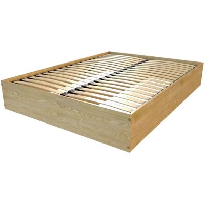 ABC MEUBLES Lit avec Rangement - Bois Massif Robuste - 140x200 - Miel - Publicité ABC MEUBLES Lit avec Rangement - Bois Massif Robuste - 140x200 - Miel - Publicité