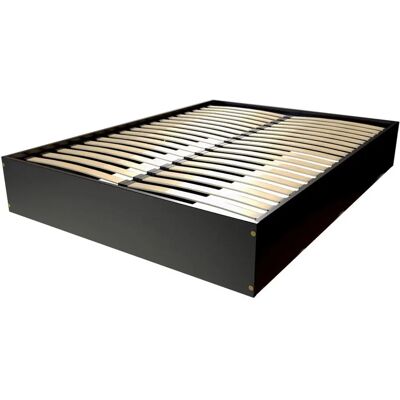 ABC MEUBLES Massivholz Bett mit Stauraum - 140x200 - Schwarz ABC MEUBLES Massivholz Bett mit Stauraum - 140x200 - Schwarz