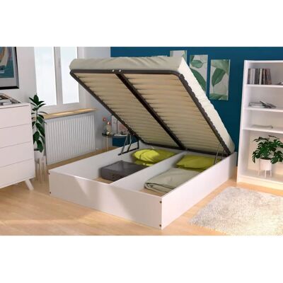 ABC MEUBLES Massivholzbett - 160x200 - Weiß - 2 Personen ABC MEUBLES Massivholzbett - 160x200 - Weiß - 2 Personen