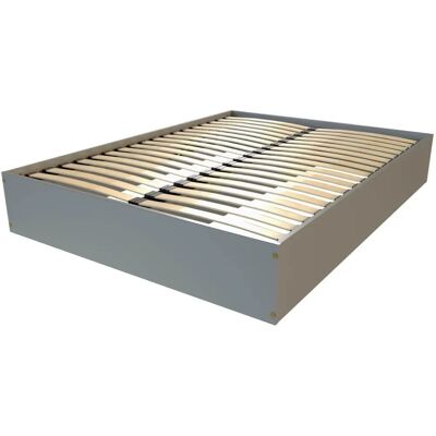 ABC MEUBLES Lit de rangement gris - 160x200 - 2 places - Bois massif - Publicité ABC MEUBLES Lit de rangement gris - 160x200 - 2 places - Bois massif - Publicité