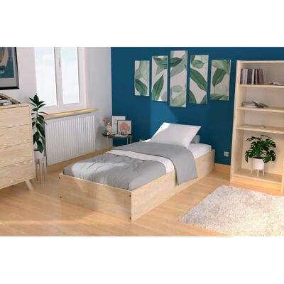 ABC MEUBLES Lit coffre 90x200 - Bois massif - Publicité ABC MEUBLES Lit coffre 90x200 - Bois massif - Publicité