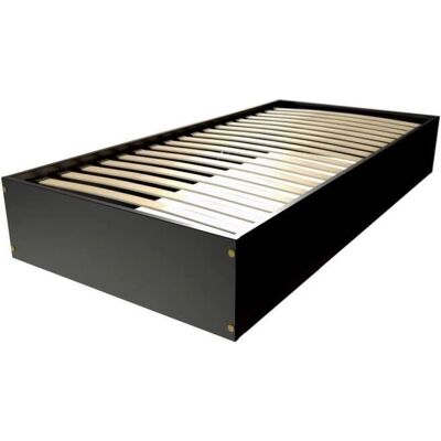 Lit coffre ABC MEUBLES - Noir - 90x200 - 1 place - Publicité Lit coffre ABC MEUBLES - Noir - 90x200 - 1 place - Publicité