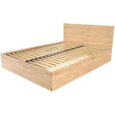 Lit de rangement ABC MEUBLES 160x200 - Vernis Naturel - Gain de place en chambre - Publicité Lit de rangement ABC MEUBLES 160x200 - Vernis Naturel - Gain de place en chambre - Publicité