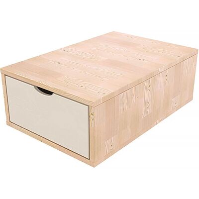 ABC MEUBLES Cubo di stoccaggio naturale/bianco 75x50cm con cassetto - Stoccaggio ABC MEUBLES Cubo di stoccaggio naturale/bianco 75x50cm con cassetto - Stoccaggio