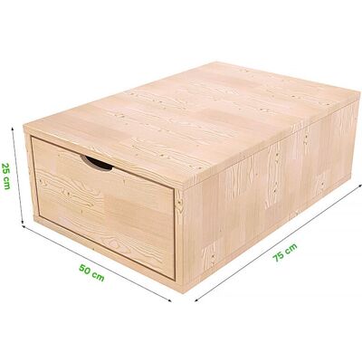 ABC MEUBLES Cubo di stoccaggio in legno massiccio - Bianco/Moka - Tipo di stoccaggio ABC MEUBLES Cubo di stoccaggio in legno massiccio - Bianco/Moka - Tipo di stoccaggio