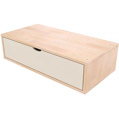 Cubo di stoccaggio in legno compatto ABC MEUBLES - Naturale/Bianco Cubo di stoccaggio in legno compatto ABC MEUBLES - Naturale/Bianco