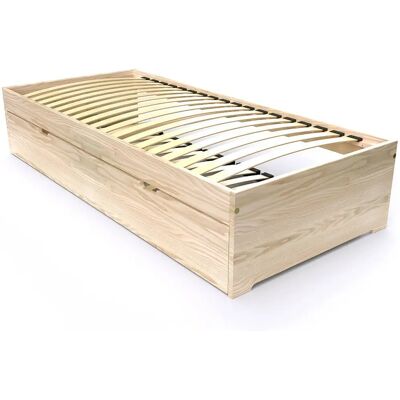 Lit futon modulable Malo en pin sylvestre - Économiseur d'espace - Publicité Lit futon modulable Malo en pin sylvestre - Économiseur d'espace - Publicité