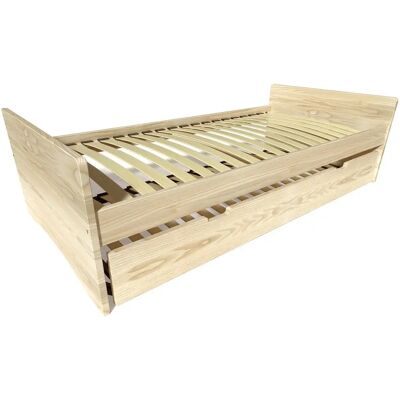 ABC Pin Massif 80x200 - Lit en Bois avec Vernis Naturel - Type de Lit - Publicité ABC Pin Massif 80x200 - Lit en Bois avec Vernis Naturel - Type de Lit - Publicité