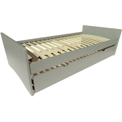 Lit gigogne en bois massif - 80x200 - Gris - Type de produit - Publicité Lit gigogne en bois massif - 80x200 - Gris - Type de produit - Publicité
