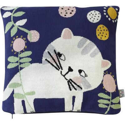 Sevira Kids Housse de Coussin en Coton Bio Chat Bleu - Publicité Sevira Kids Housse de Coussin en Coton Bio Chat Bleu - Publicité