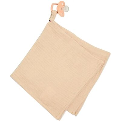 Sevira Kids Jeanne Biscuit Couverture en gaze de coton avec attache-tétine - Publicité Sevira Kids Jeanne Biscuit Couverture en gaze de coton avec attache-tétine - Publicité