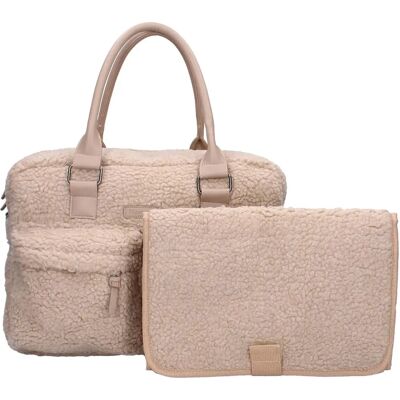 Sac à Langer Beige Sherpa Sevira Kids - 28x40cm + Matelas Nomade - Publicité Sac à Langer Beige Sherpa Sevira Kids - 28x40cm + Matelas Nomade - Publicité