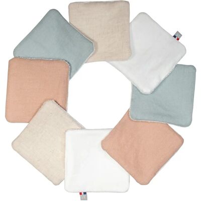 Sevira Kids Lingettes bébé lavables en lin - 8 pièces - Teintes pastel naturelles - Publicité Sevira Kids Lingettes bébé lavables en lin - 8 pièces - Teintes pastel naturelles - Publicité