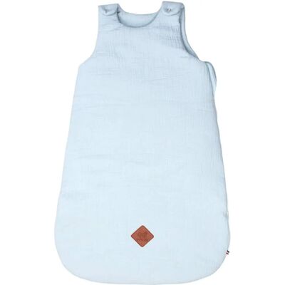 Gigoteuse en gaze de coton bleue Sevira Kids - Sac de sommeil pour bébé - Publicité Gigoteuse en gaze de coton bleue Sevira Kids - Sac de sommeil pour bébé - Publicité