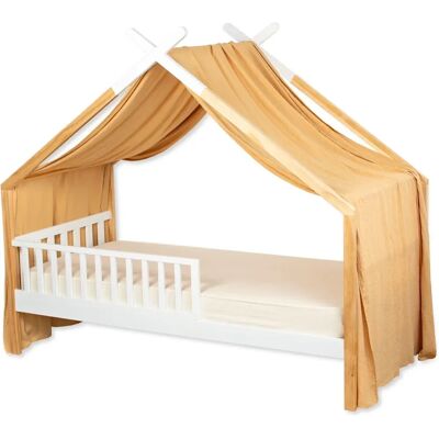 Sevira Kids - Ciel de lit cabane en double gaze blanc à pois or - Décoration chambre enfant - Publicité Sevira Kids - Ciel de lit cabane en double gaze blanc à pois or - Décoration chambre enfant - Publicité