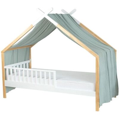 Sevira Kids - Jeanne Vert de gris Ciel de lit cabane - Type de lit enfant - Publicité Sevira Kids - Jeanne Vert de gris Ciel de lit cabane - Type de lit enfant - Publicité
